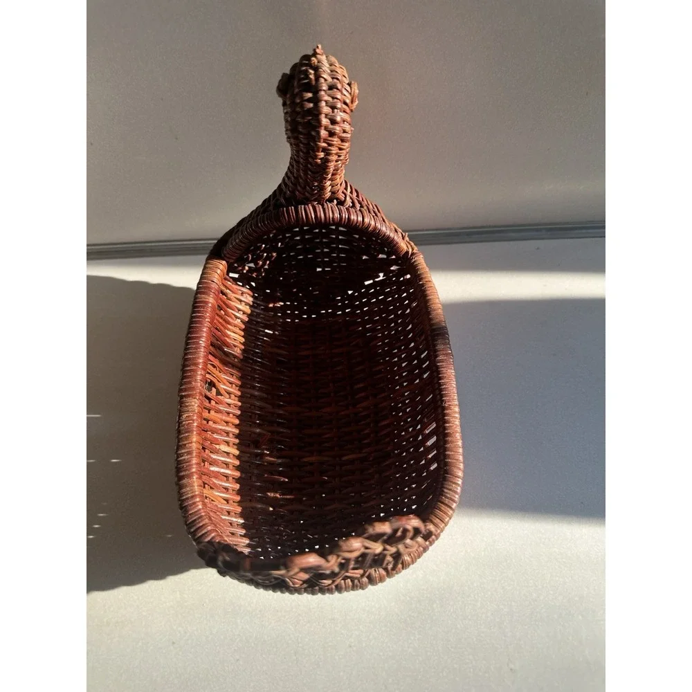 Vintage Handwoven Wicker/Rattan Duck Basket – Decorative Farmhouse Décor